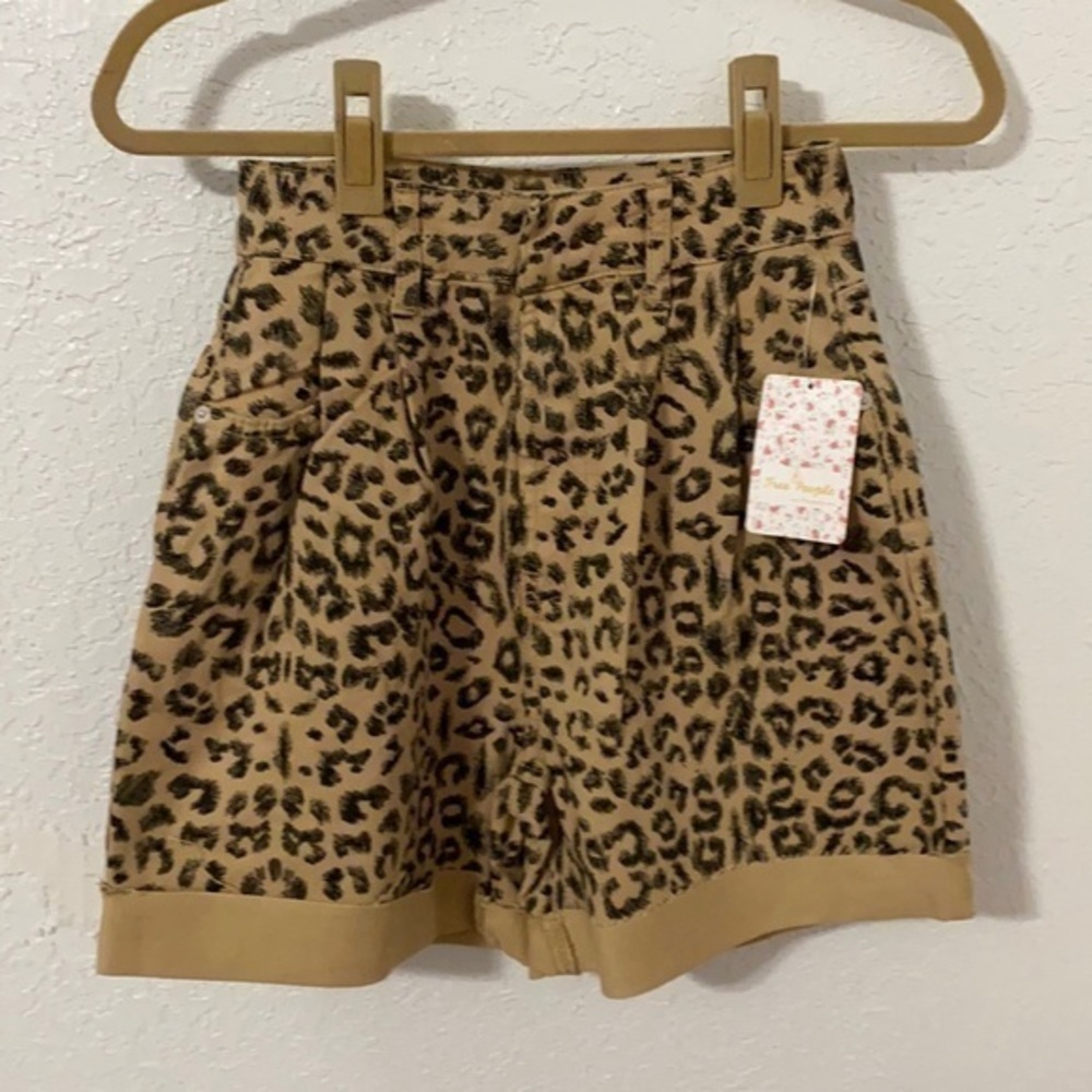 Free people cheetah print shorts